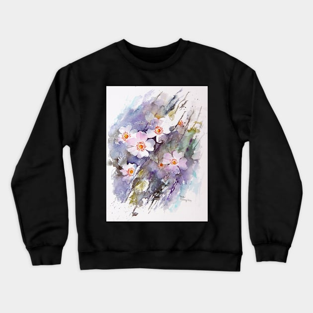 Wild Roses Crewneck Sweatshirt by artbyrachel